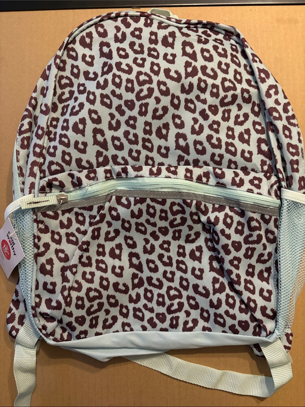 Leopard Print Casual Backpack in Off-White and Brown